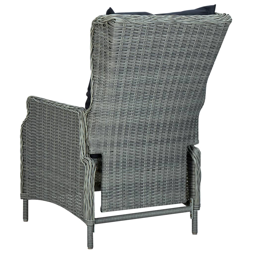 7-dijelni vrtni blagovaonski set od poliratana svjetlosivi