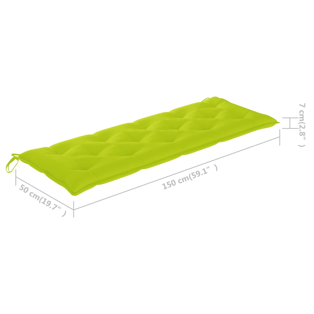 ivdaXL Složiva vrtna klupa s jastukom 159 cm od masovne tikovine