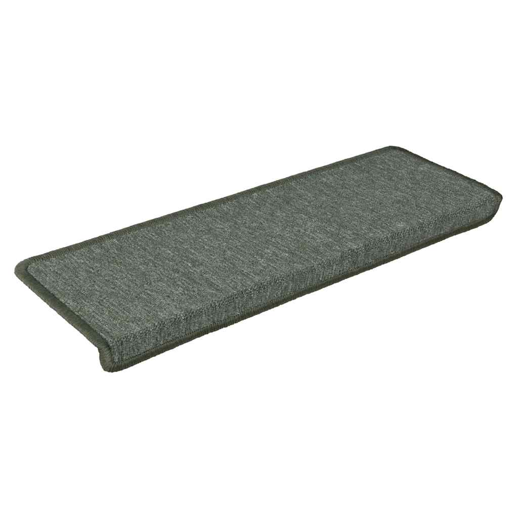 Prostirke za stepenice 15 kom 65x21x4 cm tamnozelene pravokutne rubove