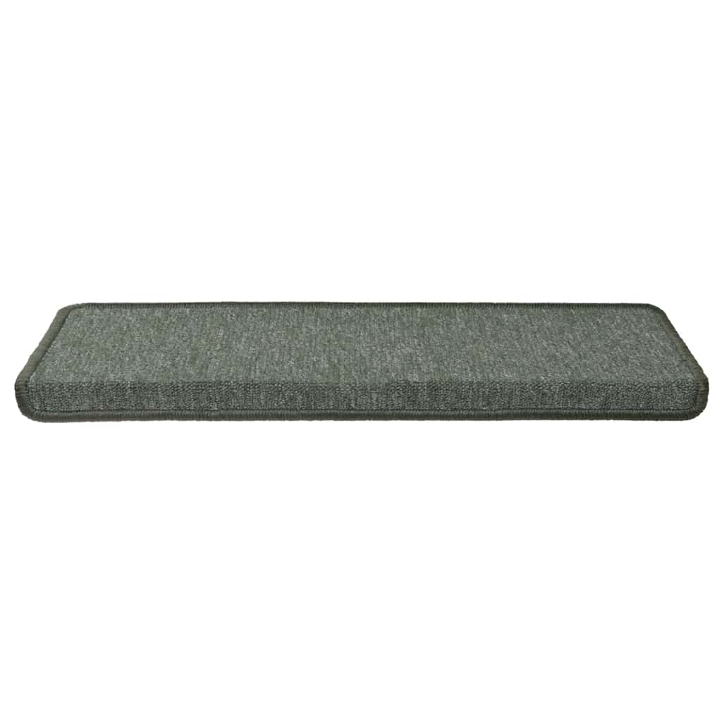 Prostirke za stepenice 15 kom 65x21x4 cm tamnozelene pravokutne rubove