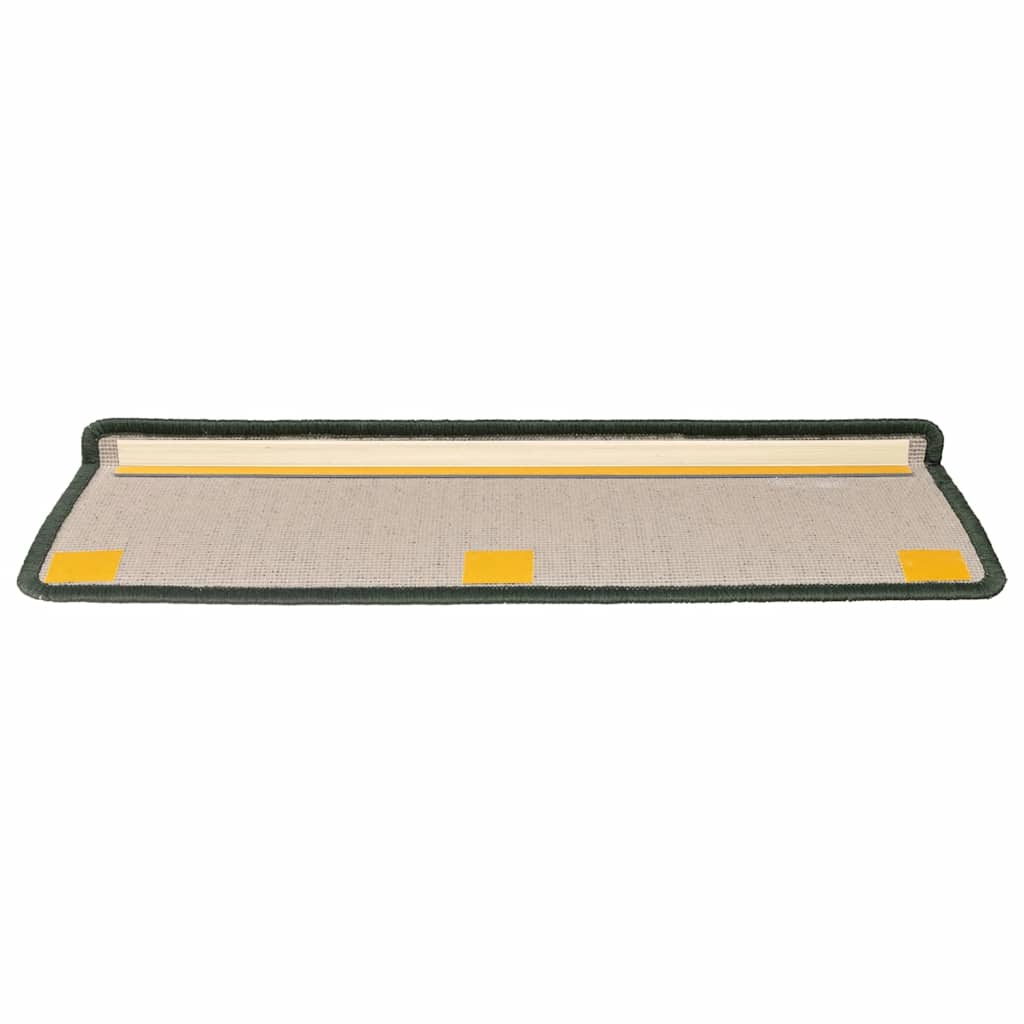 Prostirke za stepenice 15 kom 65x21x4 cm tamnozelene pravokutne rubove