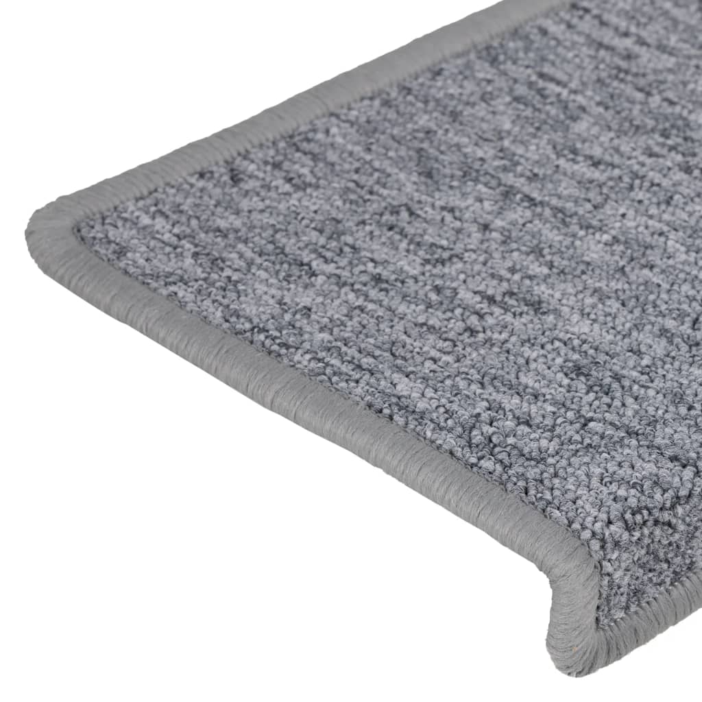 Prostirke za stepenice 15 kom 65x21x4 cm svijetlo sive pravokutne rubove