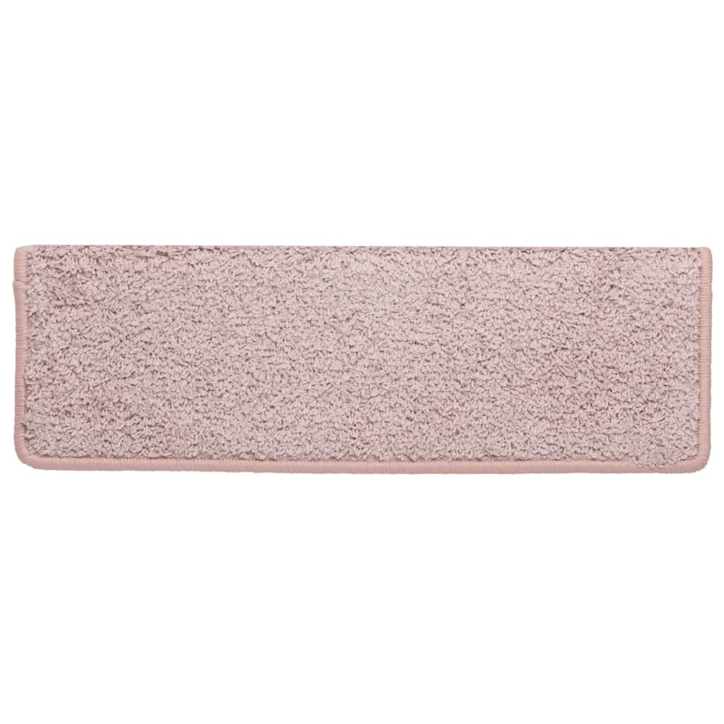 Prostirke za stepenice 15 kom 65x21x4 cm svijetlo ružičaste pravokutne rubove