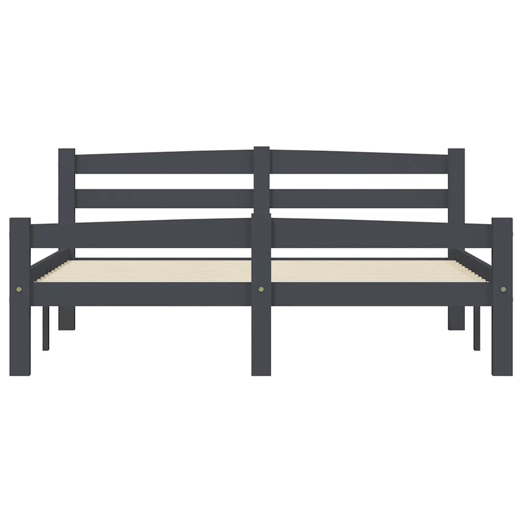Okvir za krevet od masivne borovine tamnosivi 120 x 200 cm