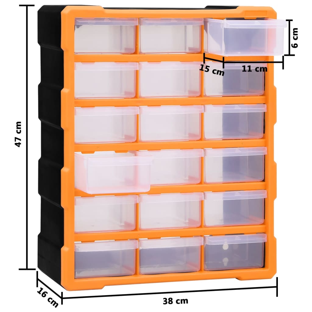Organizator s 18 srednjih ladica 38 x 16 x 47 cm