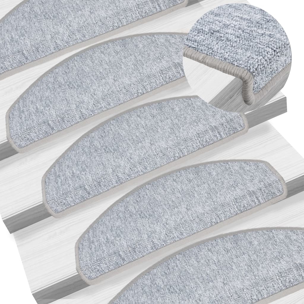 Prostirke za stepenice 10 kom 65x24x4 cm svijetlo sive poluokrugle velike
