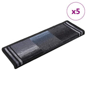 Otirači za stepenice samoljepljivi 5 kom 65x21x4 cm crno-sivi