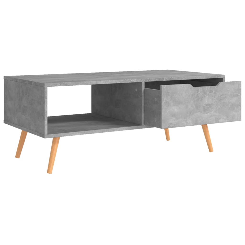 Stolić za kavu boja betona 100 x 49,5 x 43 cm konstruirano drvo