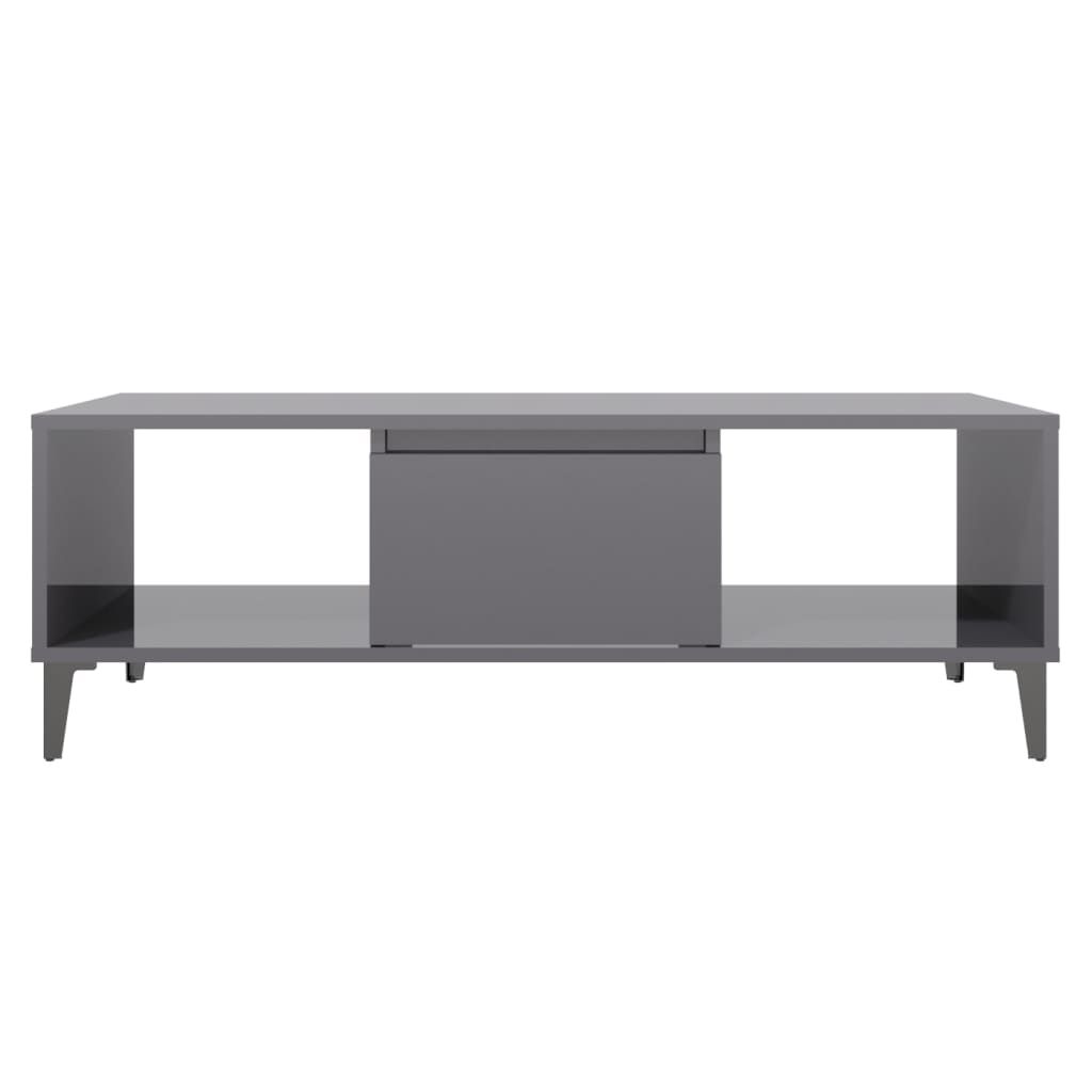 Stolić za kavu sjajni sivi 103,5 x 60 x 35 cm konstruirano drvo