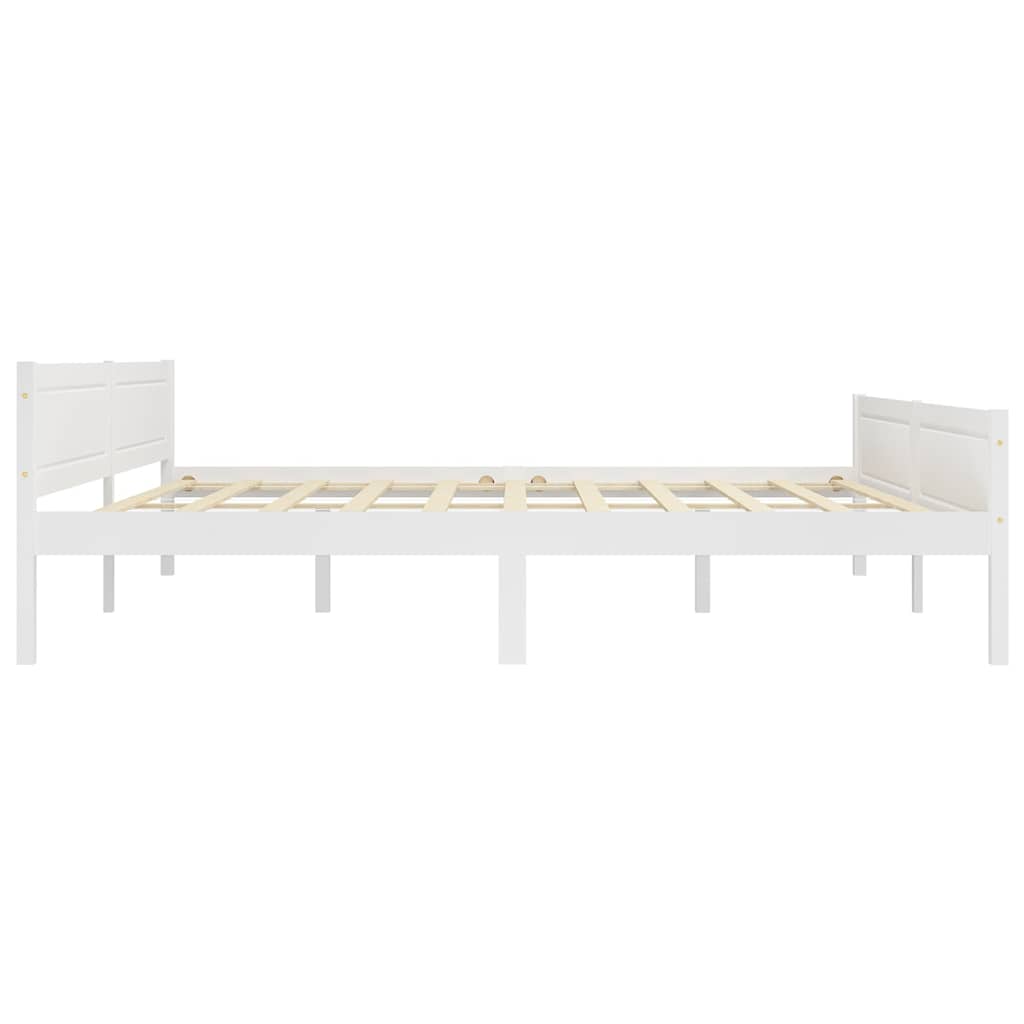 Okvir za krevet od masivne borovine bijeli 200 x 200 cm