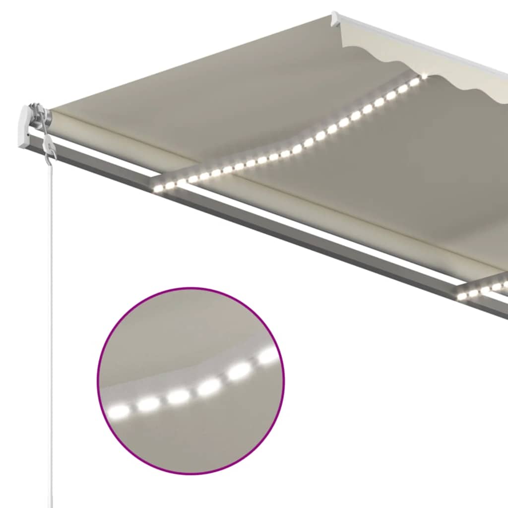 Automatska tenda sa senzorom za vjetar LED 400x300 cm krem