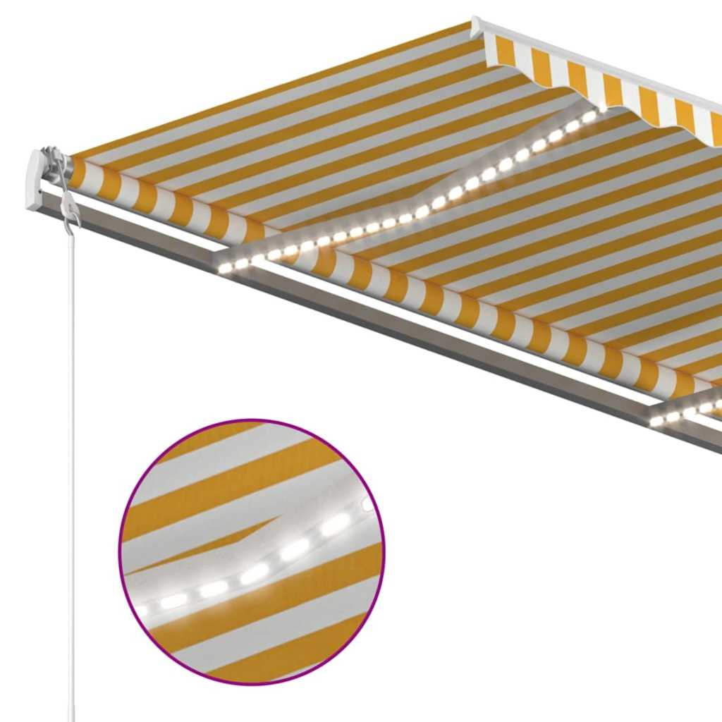 Automatska tenda sa senzorom LED 400x300 cm žuto-bijela