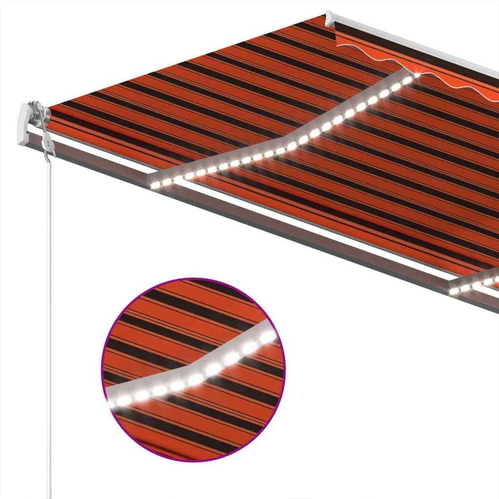 Automatska tenda sa senzorom LED 400x300 cm narančasto-smeđa