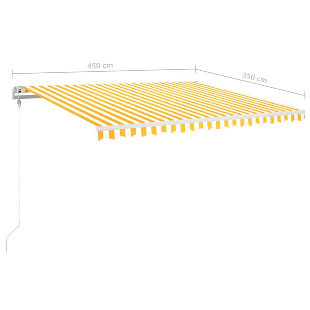 Automatska tenda sa senzorom LED 450 x 350 cm žuto-bijela