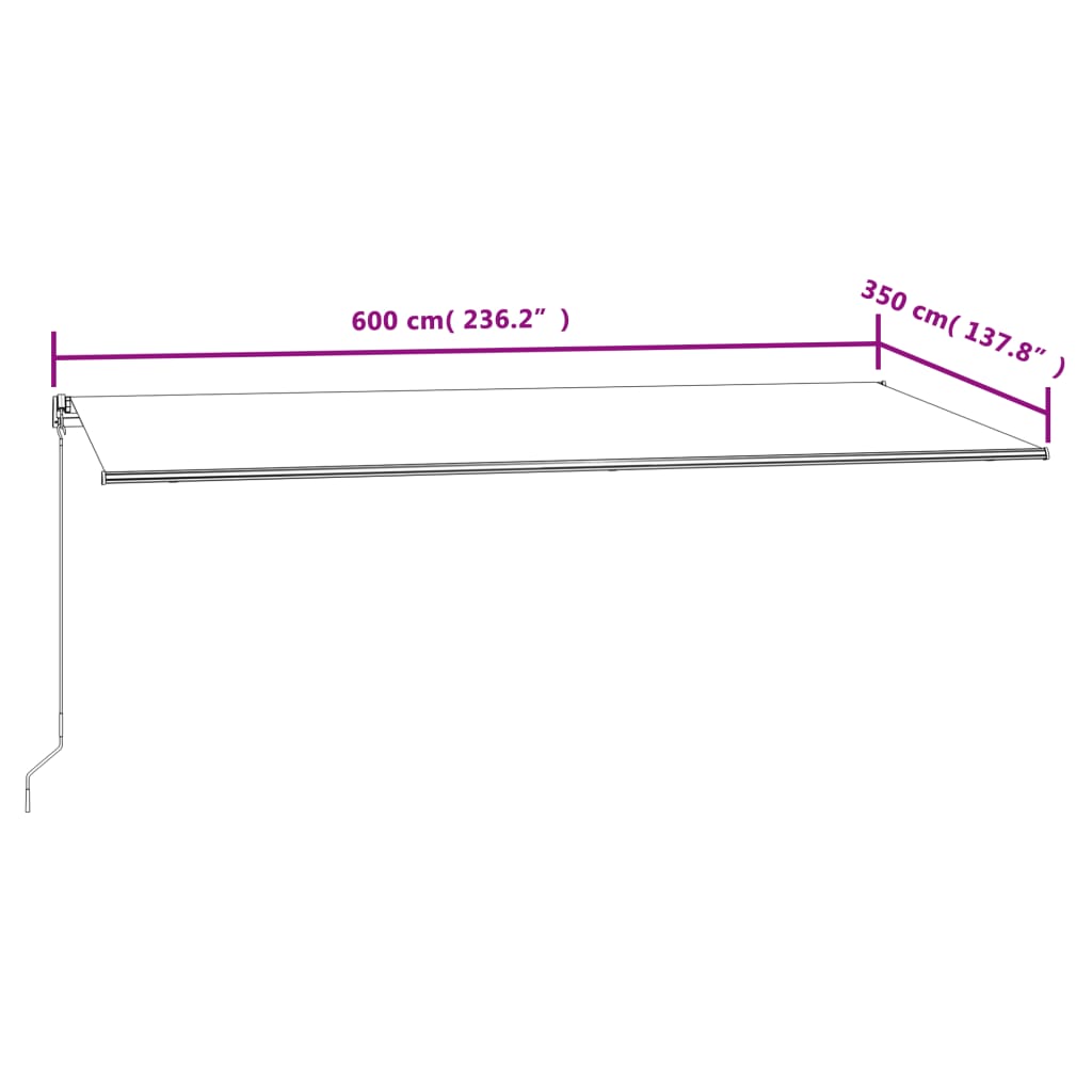 Tenda na automatsko uvlačenje 600x350 cm žuto-bijela