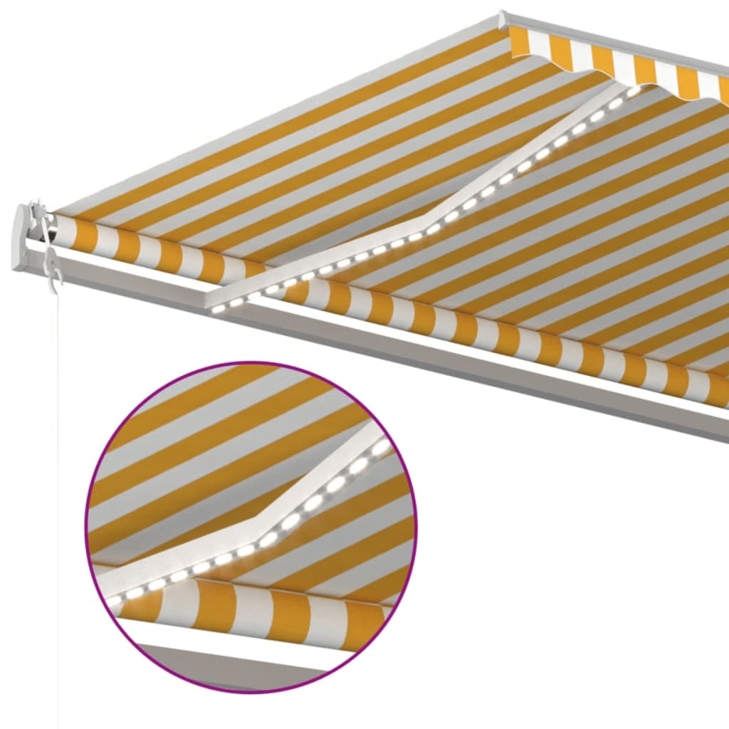 Automatska tenda sa senzorom LED 600x350 cm žuto-bijela