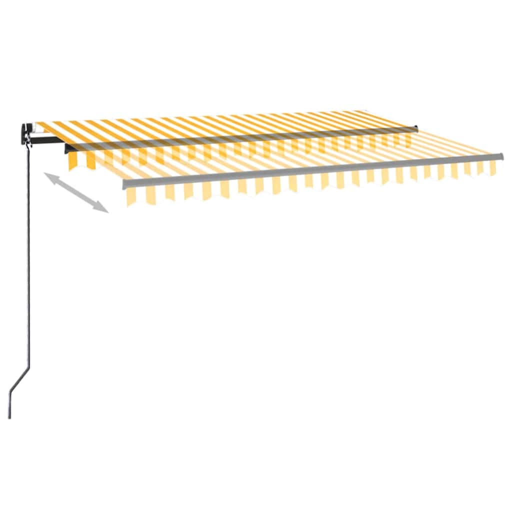 Tenda na ručno uvlačenje s LED svjetlima 450x300 cm žuto-bijela