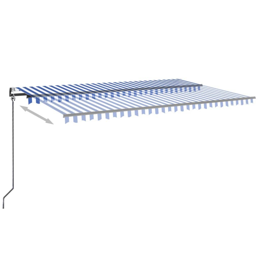 Automatska tenda sa senzorom LED 500x350 cm plavo-bijela