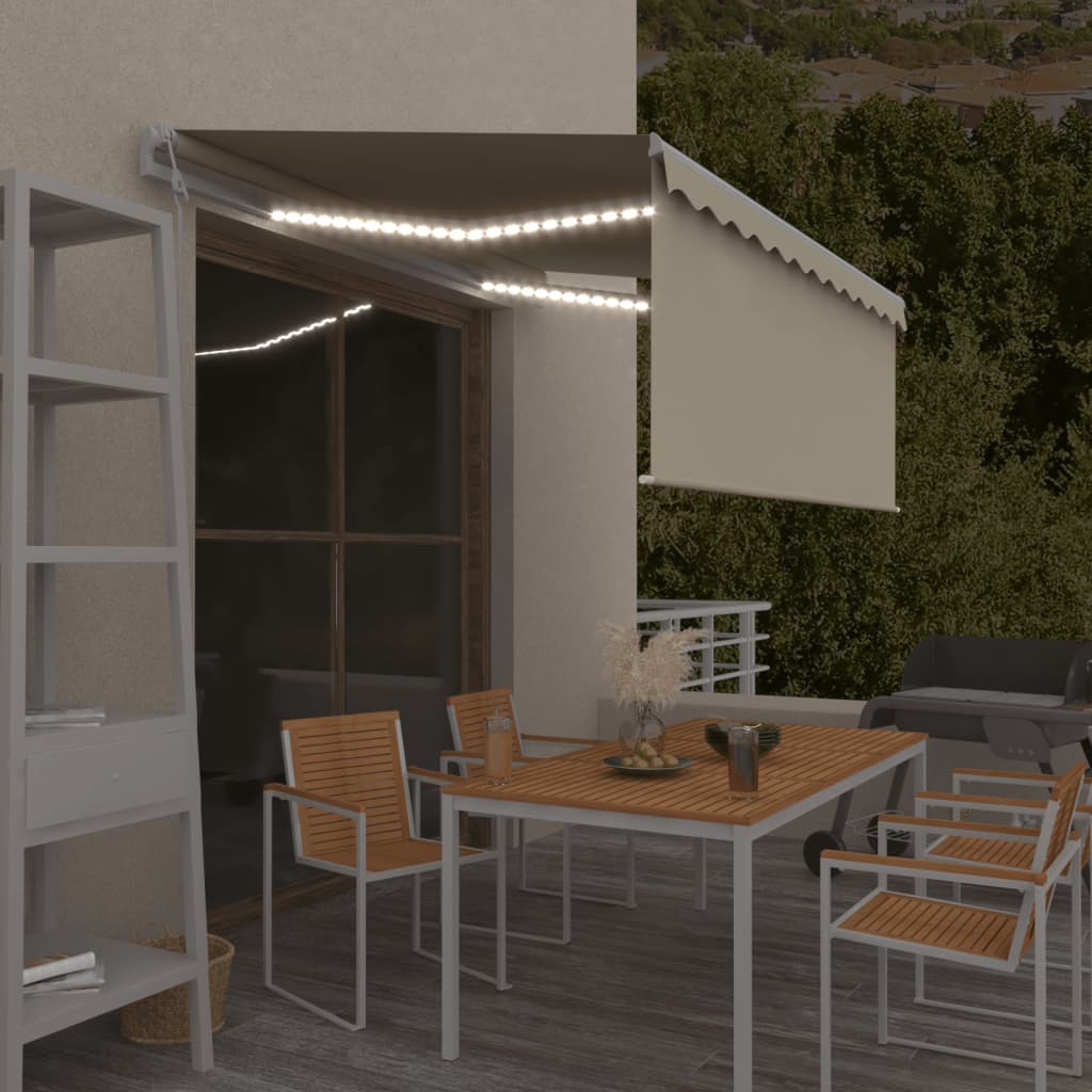Automatska tenda s roletom i senzorom LED 3,5 x 2,5 m krem