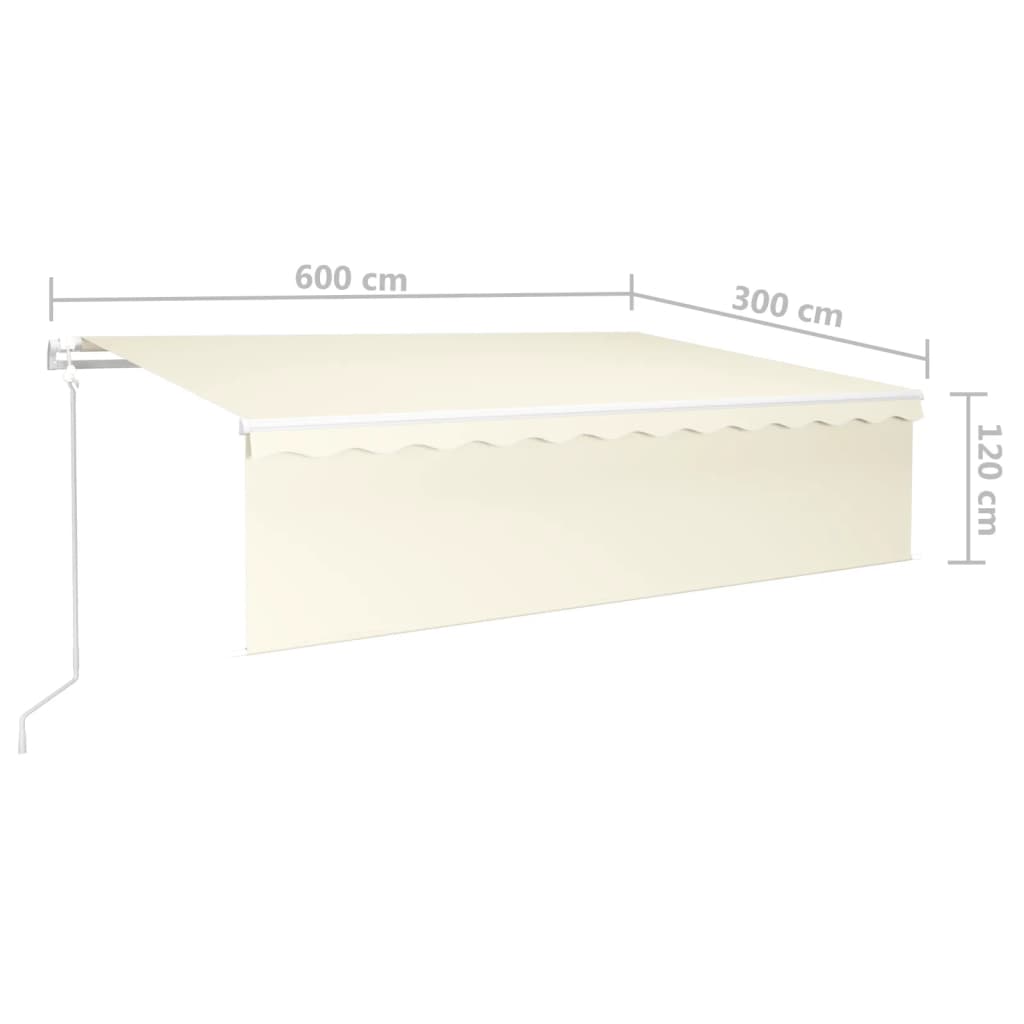 Automatska tenda s roletom i senzorom LED 6 x 3 m krem