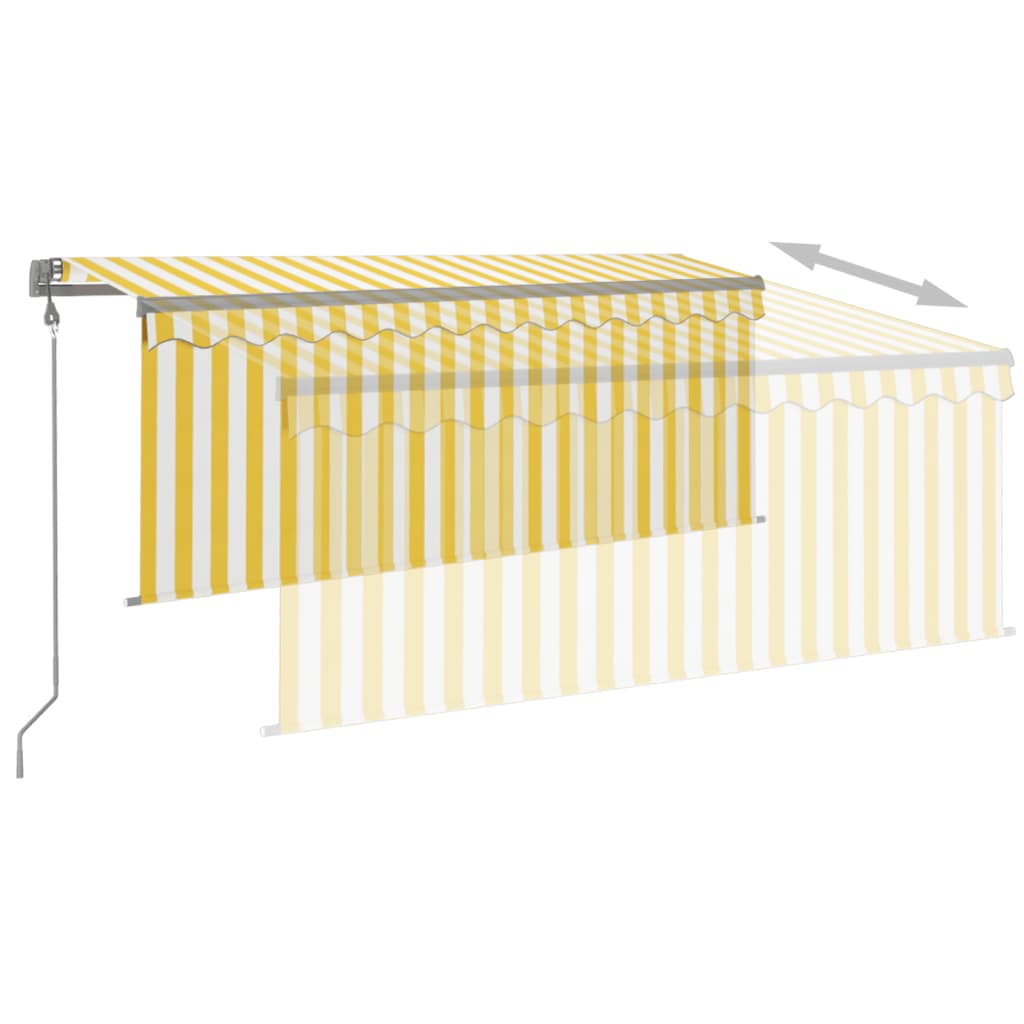 Automatska tenda s roletom i senzorom LED 3,5x2,5 m žuto-bijela