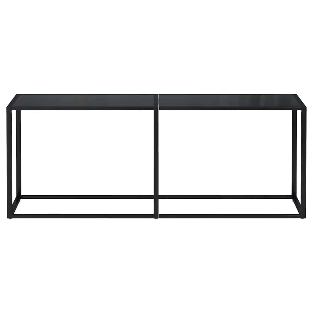 Konzolni stol crni 200 x 35 x 75,5 cm od kaljenog stakla