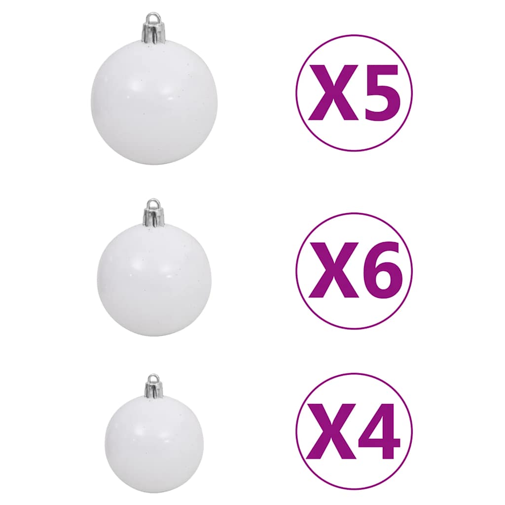 Umjetno osvijetljeno božićno drvce s kuglicama rozo 120 cm PVC