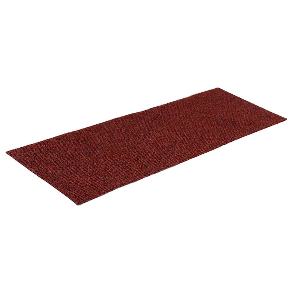 Prostirke za stepenice, samoljepljive, 15 kom 60x25 cm, bordo crvene, pravokutne