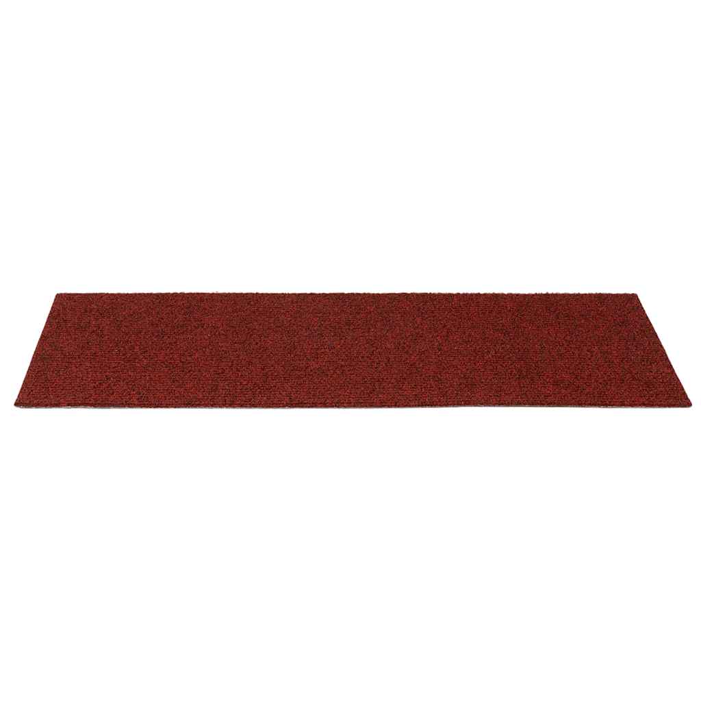 Prostirke za stepenice, samoljepljive, 15 kom 60x25 cm, bordo crvene, pravokutne