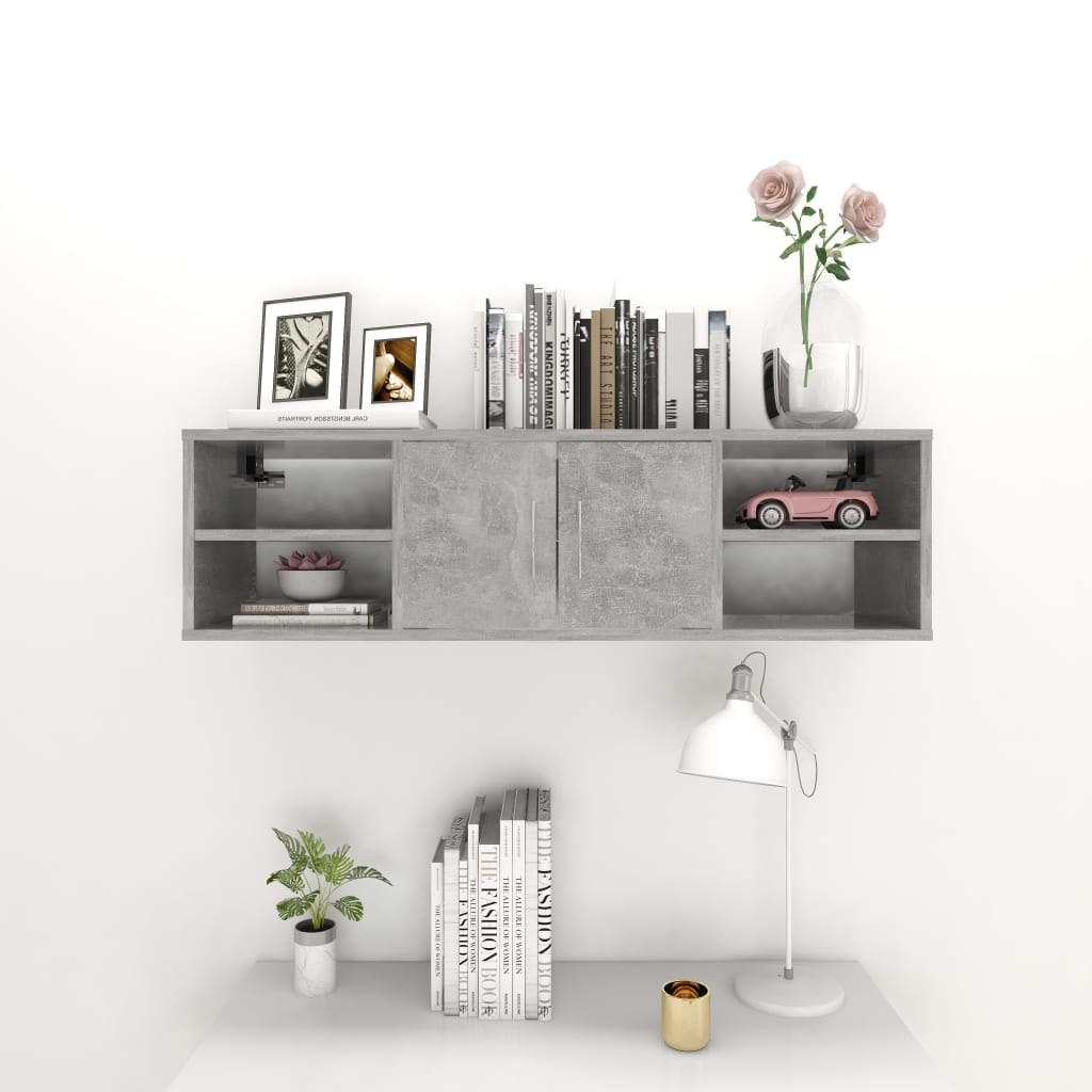 Zidna polica boja betona 102 x 30 x 29 cm konstruirano drvo
