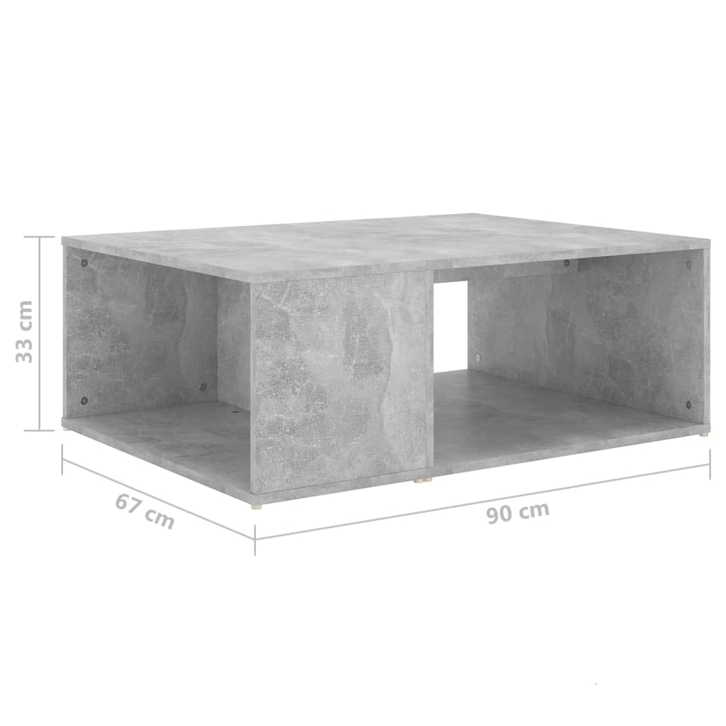 Stolić za kavu boja betona 90 x 67 x 33 cm konstruirano drvo