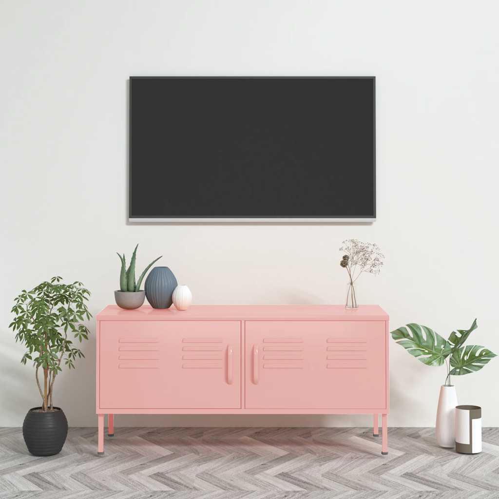 TV ormarić ružičasti 105 x 35 x 50 cm čelični