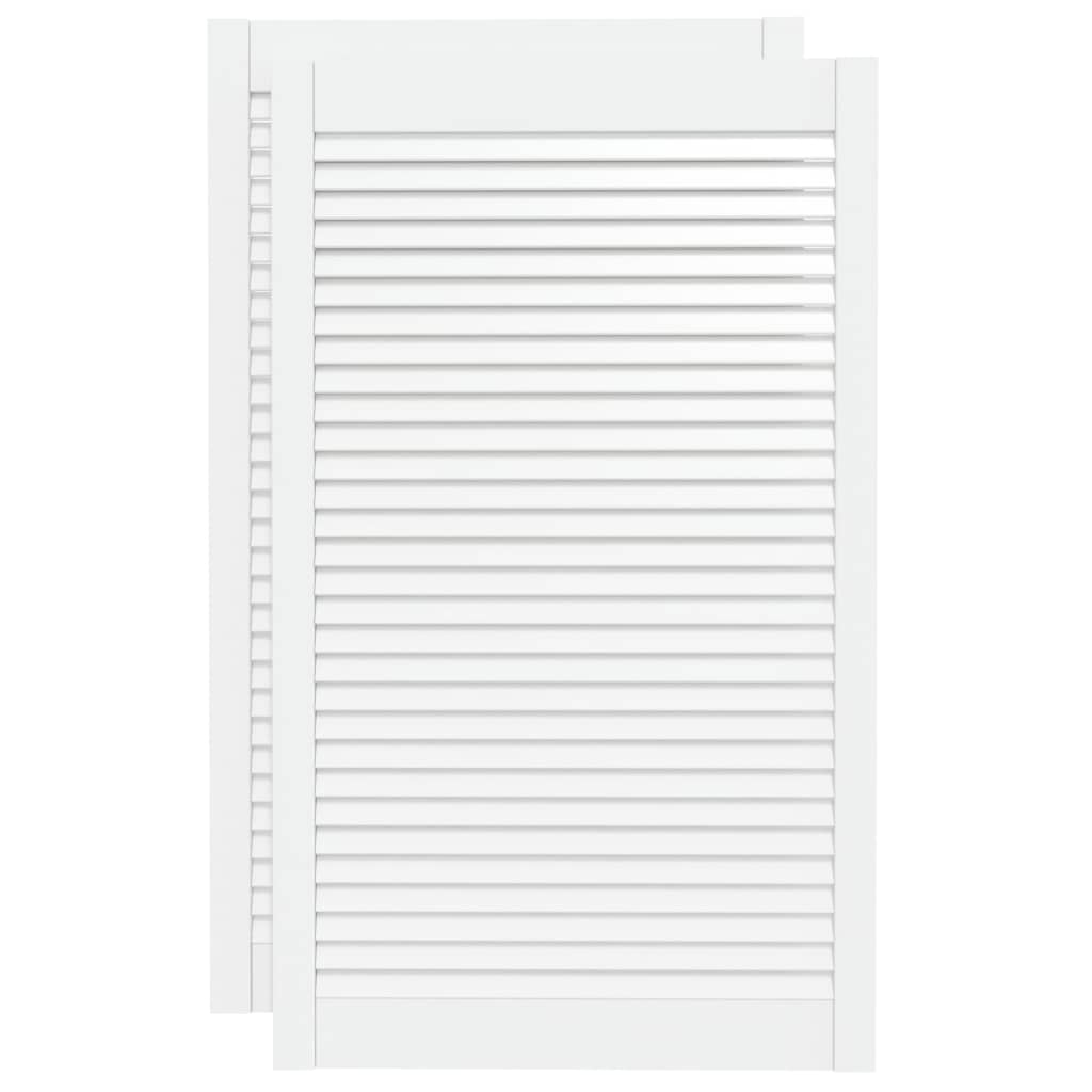Vrata za ormarić rešetkasta 2 kom bijela 99,3x59,4 cm borovina