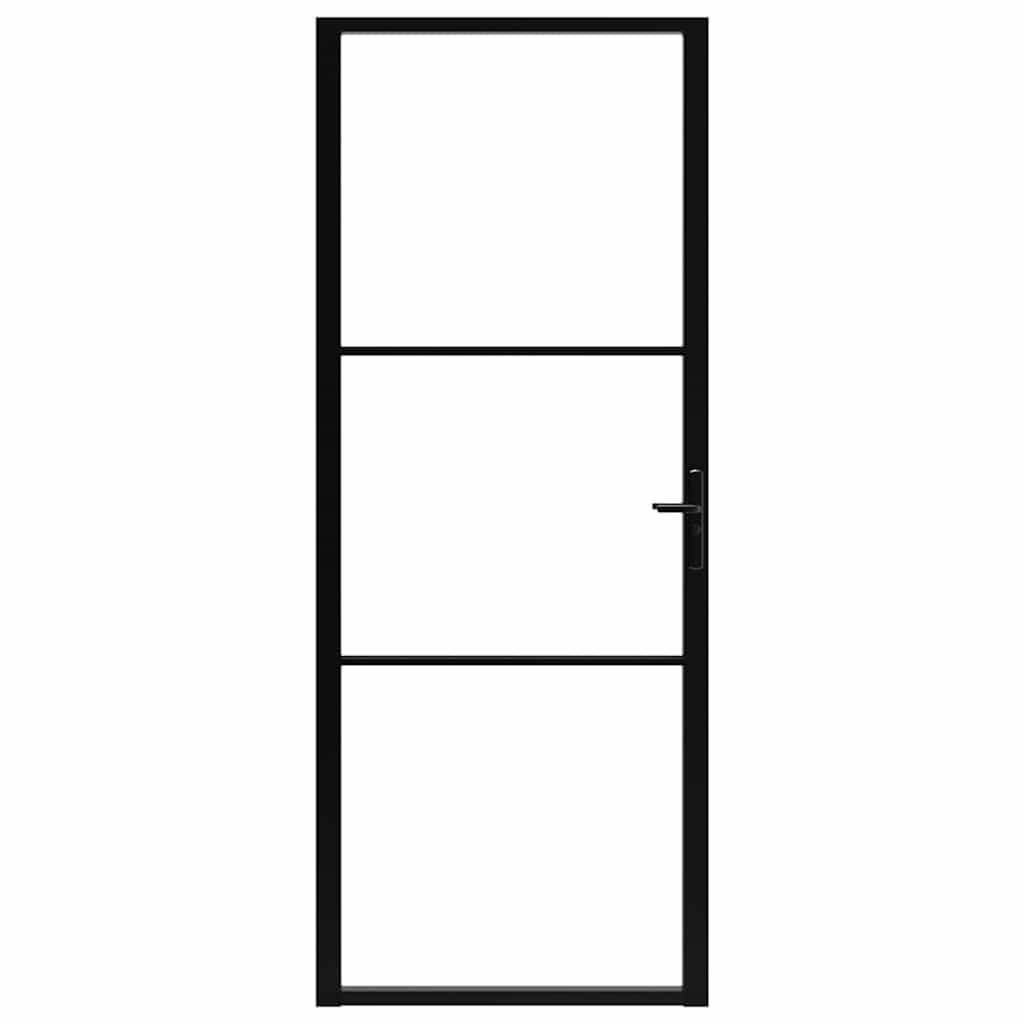Sobna vrata od stakla ESG i aluminija 83 x 201,5 cm crna