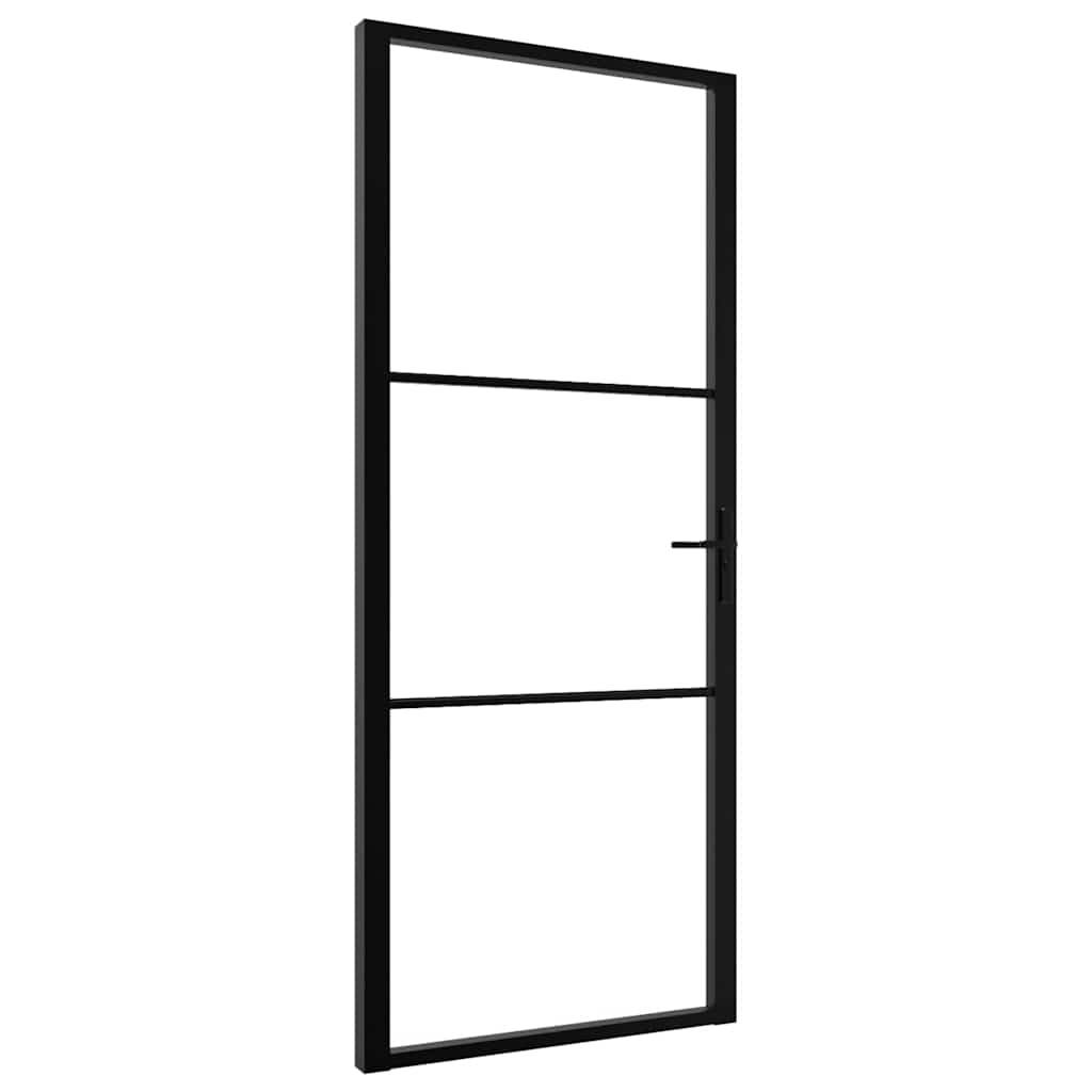 Sobna vrata od stakla ESG i aluminija 93 x 201,5 cm crna