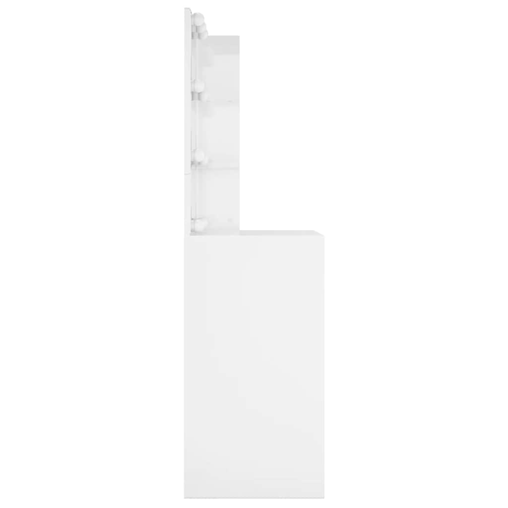 Toaletni stolić s LED svjetlima sjajni bijeli 60 x 40 x 140 cm