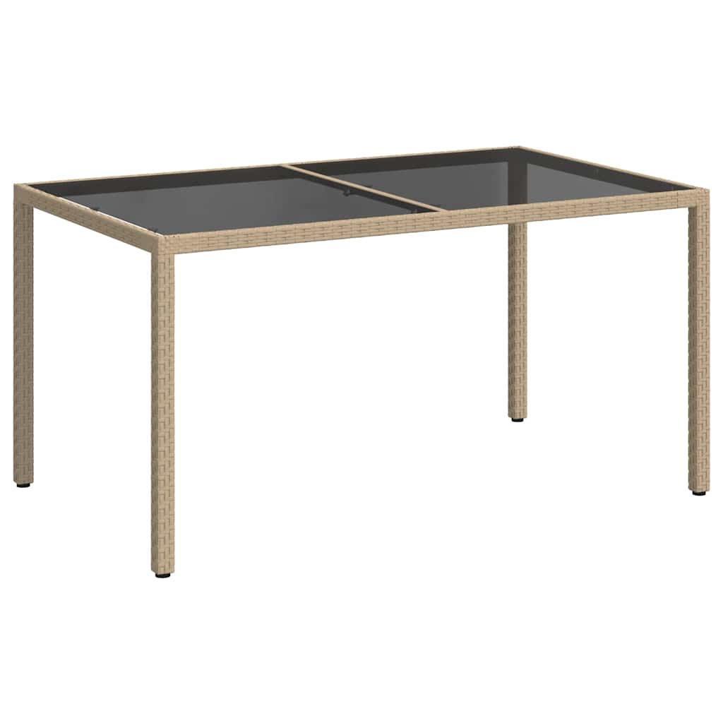 Vrtni stol 150 x 90 x 75 cm od kaljenog stakla i poliratana bež