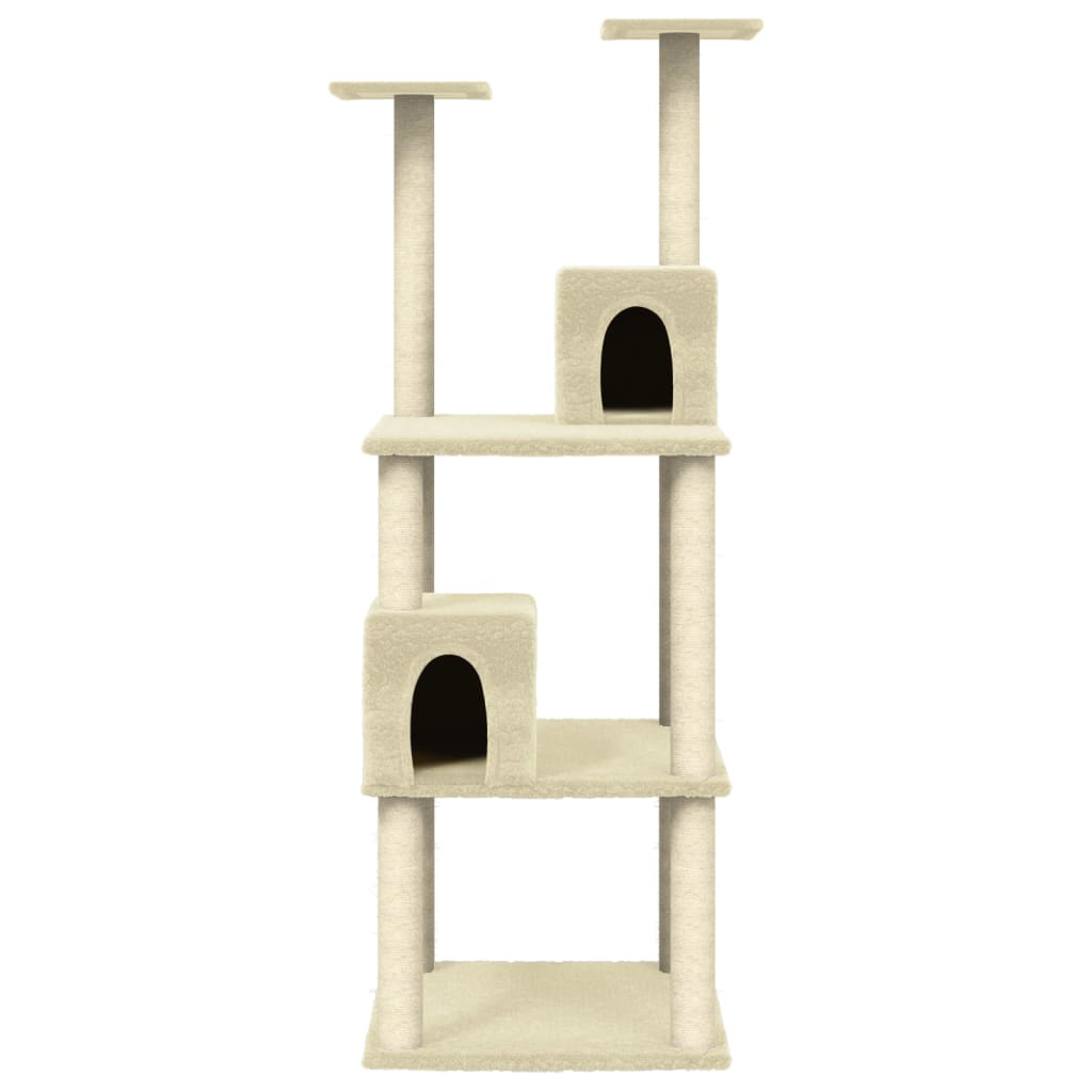 Penjalica za mačke sa stupovima za grebanje krem 141 cm
