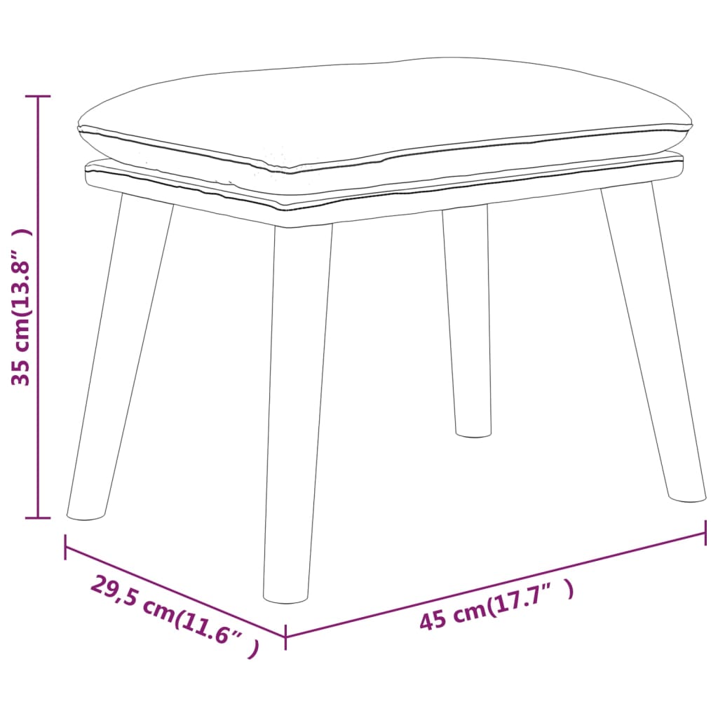 Tabure svjetlosivi 45 x 29,5 x 35 cm od tkanine