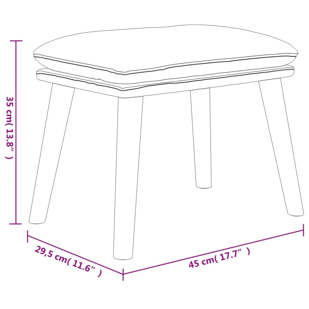 Tabure smeđi 45x29,5x35 cm baršunasti
