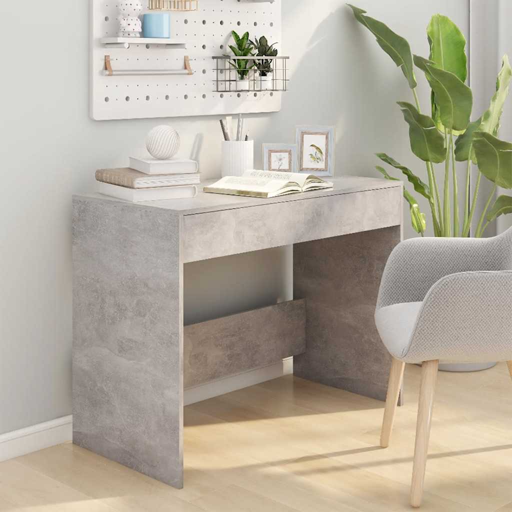 Radni stol boja betona 101 x 50 x 76,5 cm od konstruiranog drva