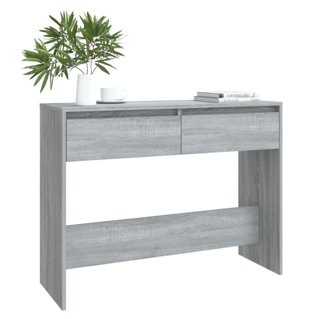 Konzolni stol siva boja hrasta 100x35x76,5 cm konstruirano drvo