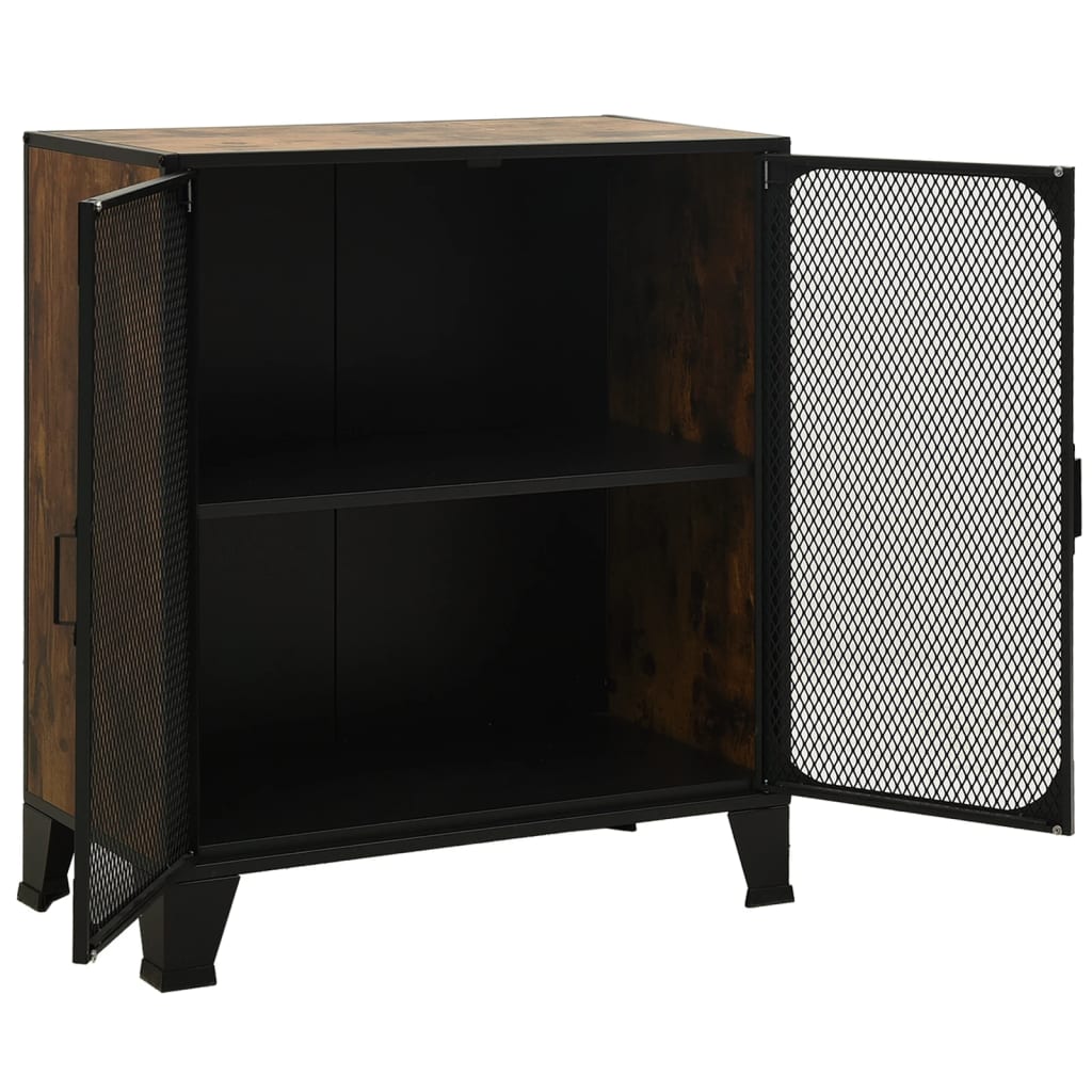 Ormarići za pohranu 2 kom rustično smeđi 72x36x82 cm metal/MDF