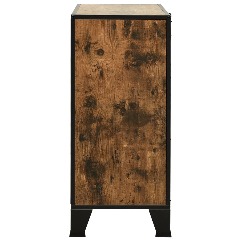 Ormarići za pohranu 2 kom rustično smeđi 72x36x82 cm metal/MDF