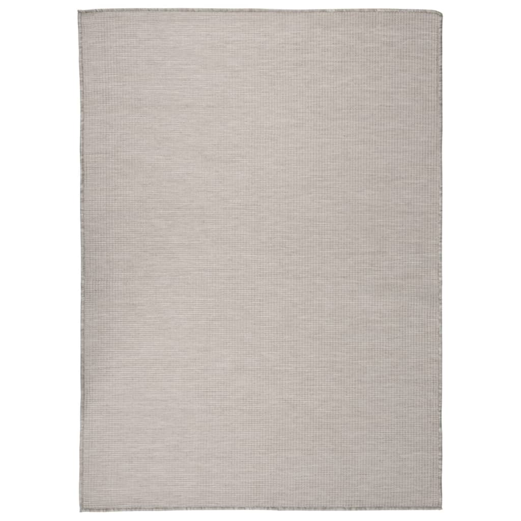 Vanjski tepih ravnog tkanja 200 x 280 cm svijetlo sivi