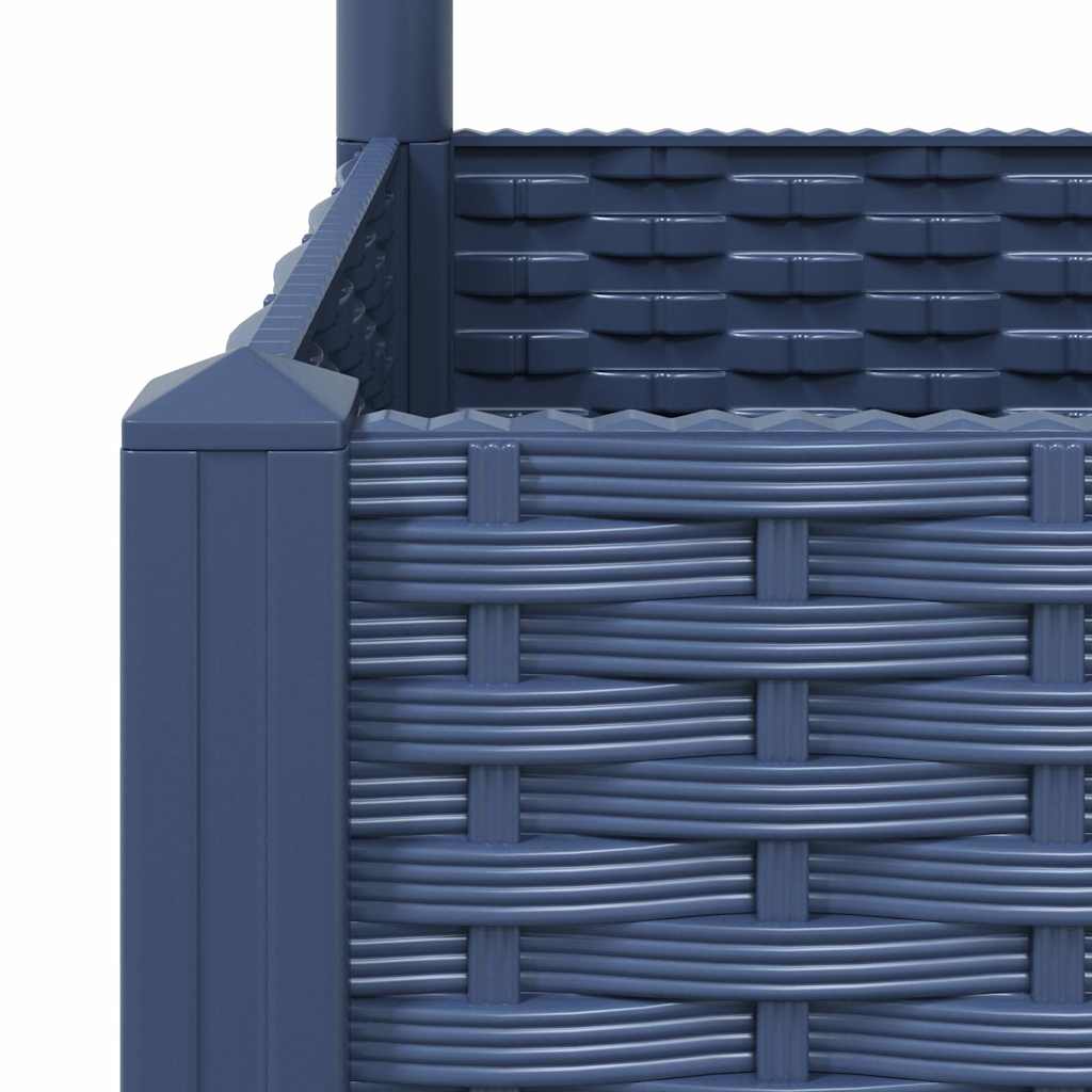 Vrtna sadilica s rešetkom plava siva 120 x 40 x 136 cm PP