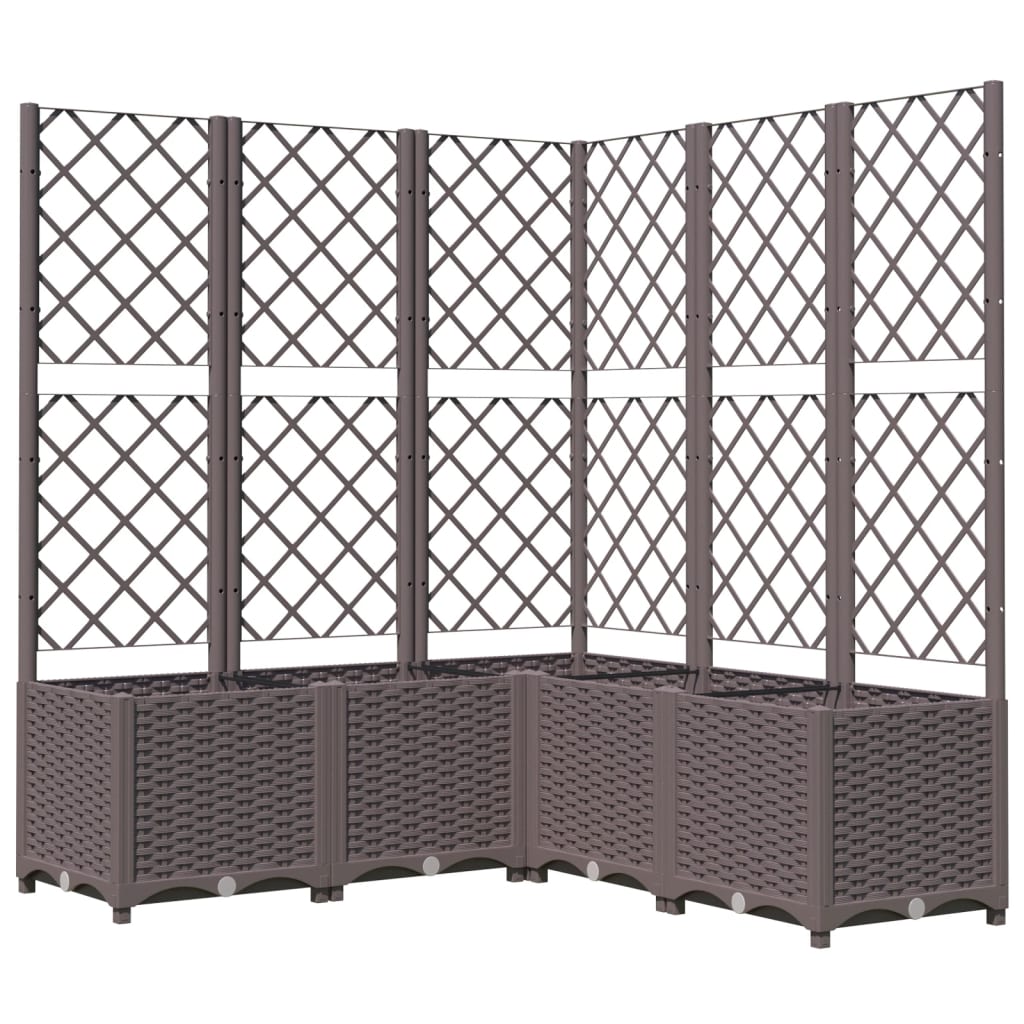 Vrtna sadilica s rešetkom smeđa 120 x 120 x 136 cm PP