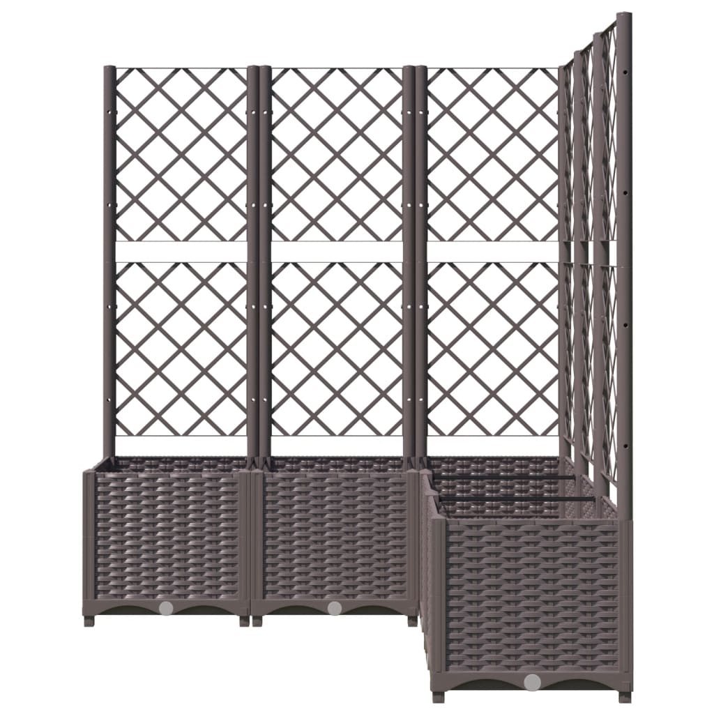 Vrtna sadilica s rešetkom smeđa 120 x 120 x 136 cm PP