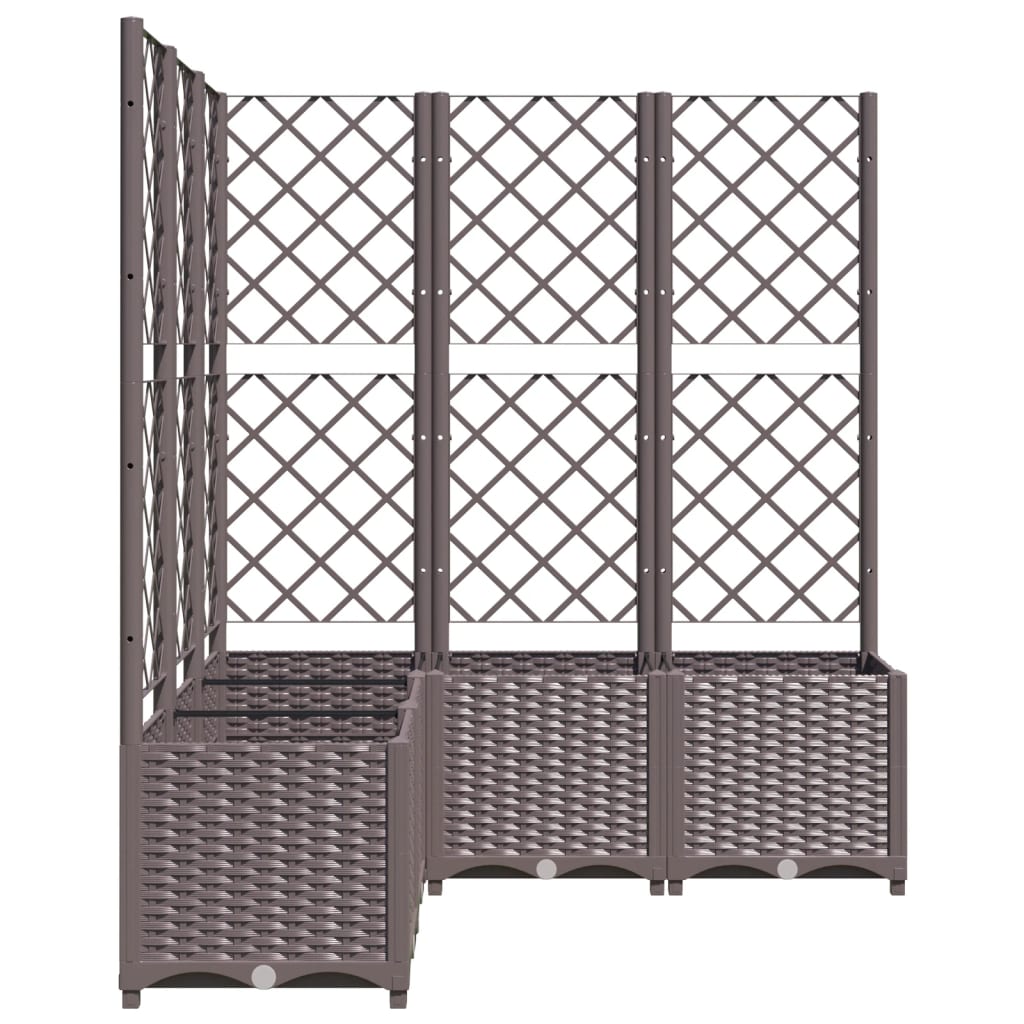 Vrtna sadilica s rešetkom smeđa 120 x 120 x 136 cm PP