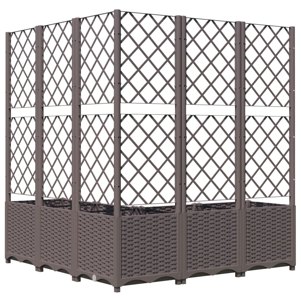 Vrtna sadilica s rešetkom smeđa 120 x 120 x 136 cm PP